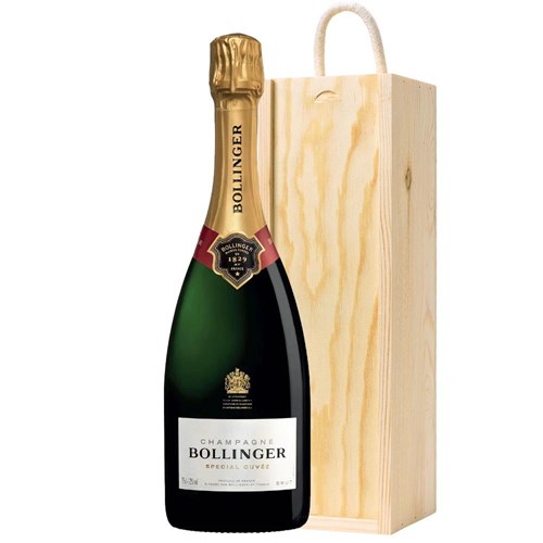 Bollinger Brut Special Cuvee Champagne 75cl In Pine Wooden Gift Box